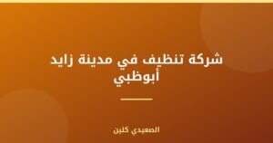 شركة تنظيف في مدينة زايد أبوظبي :